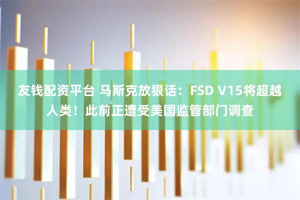 友钱配资平台 马斯克放狠话：FSD V15将超越人类！此前正遭受美国监管部门调查